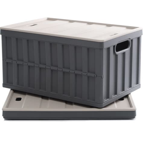 hl russel large folding storage box with metal handles grey|Amazon.com: Grey Storage Boxes.